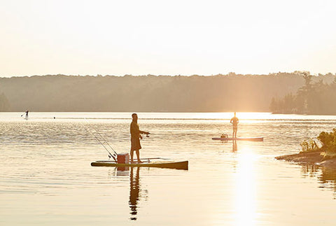 paddle boarding on a sunny day