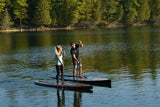 man and woman stand up paddle boarding on Cruiser SUP® V-Max Woody 11'6 on a lake