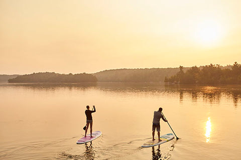 Paddle boarding on a sunny day