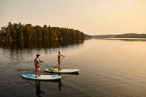 stand up paddle boarding on inflatable stand up paddle boards